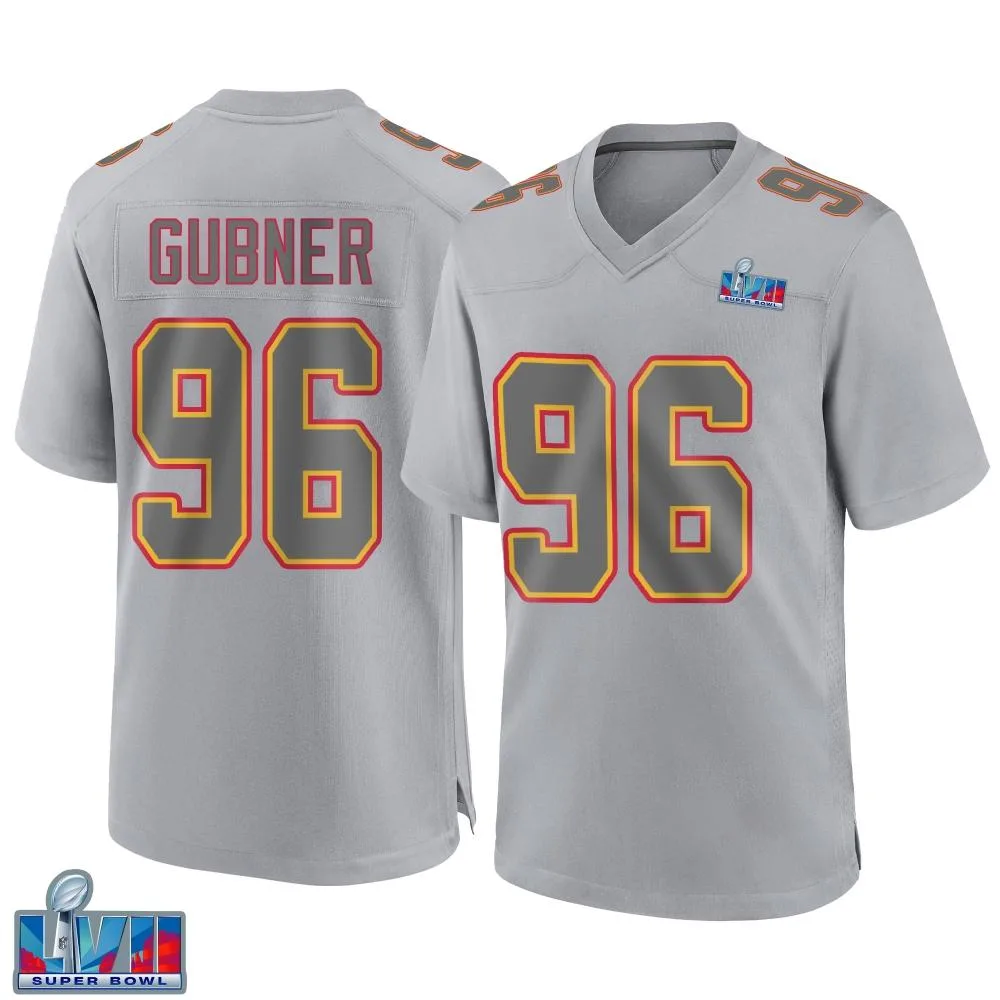 Men's Kansas City Chiefs Alex Gubner Nike Atmosphere Fashion Super Bowl LVII Patch Game Gray Jersey Men's Kansas City Chiefs Alex Gubner Nike Atmosphere Fashion Super Bowl LVII Patch Game Gray Jersey