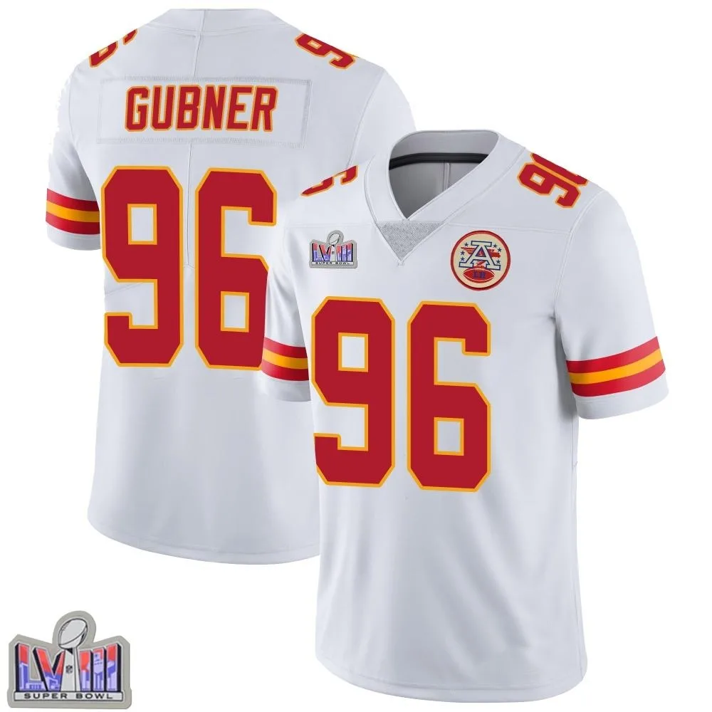 Men's Kansas City Chiefs Alex Gubner Nike Vapor Untouchable Super Bowl LVIII Patch Limited White Jersey Men's Kansas City Chiefs Alex Gubner Nike Vapor Untouchable Super Bowl LVIII Patch Limited White Jersey
