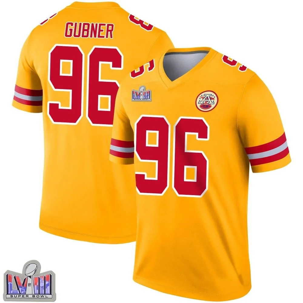 Youth Kansas City Chiefs Alex Gubner Nike Inverted Super Bowl LVIII Patch Legend Gold Jersey Youth Kansas City Chiefs Alex Gubner Nike Inverted Super Bowl LVIII Patch Legend Gold Jersey