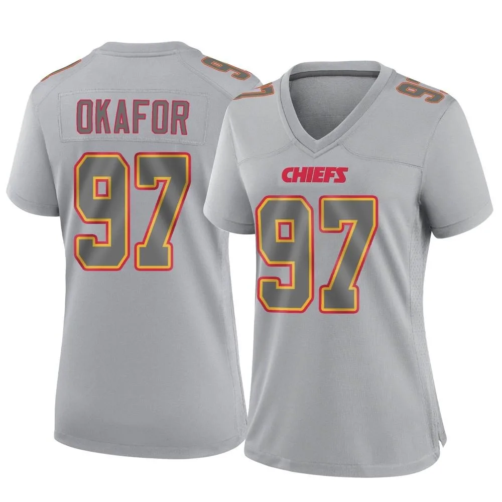 Women's Kansas City Chiefs Alex Okafor Nike Atmosphere Fashion Game Gray Jersey Women's Kansas City Chiefs Alex Okafor Nike Atmosphere Fashion Game Gray Jersey