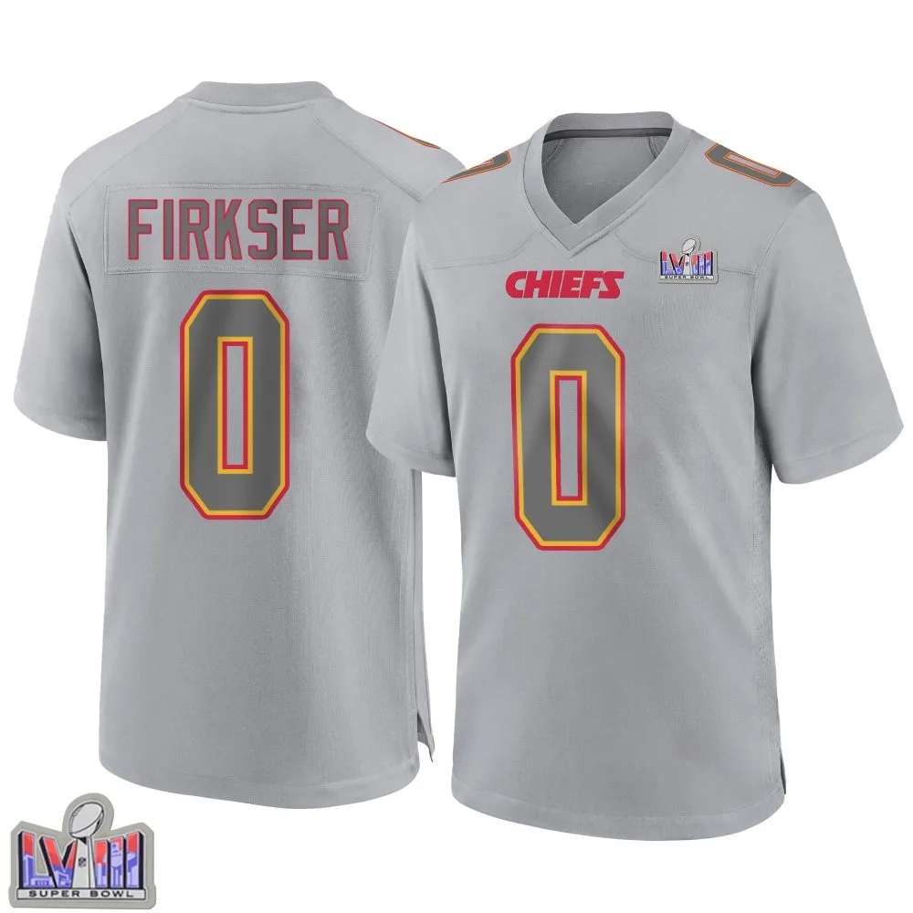 Men's Kansas City Chiefs Anthony Firkser Nike Atmosphere Fashion Super Bowl LVIII Patch Game Gray Jersey Men's Kansas City Chiefs Anthony Firkser Nike Atmosphere Fashion Super Bowl LVIII Patch Game Gray Jersey