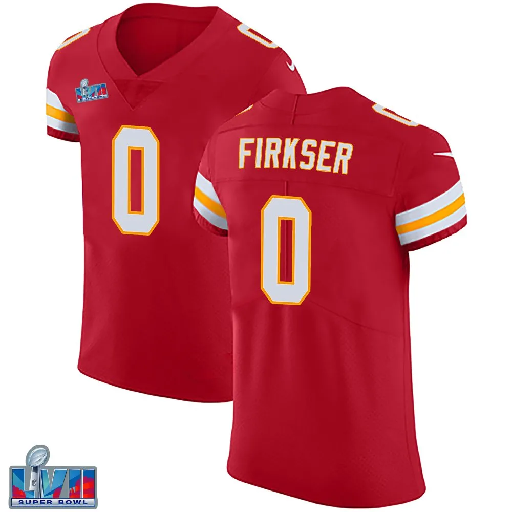Men's Kansas City Chiefs Anthony Firkser Nike Team Color Vapor Untouchable Super Bowl LVII Patch Elite Red Jersey Men's Kansas City Chiefs Anthony Firkser Nike Team Color Vapor Untouchable Super Bowl LVII Patch Elite Red Jersey