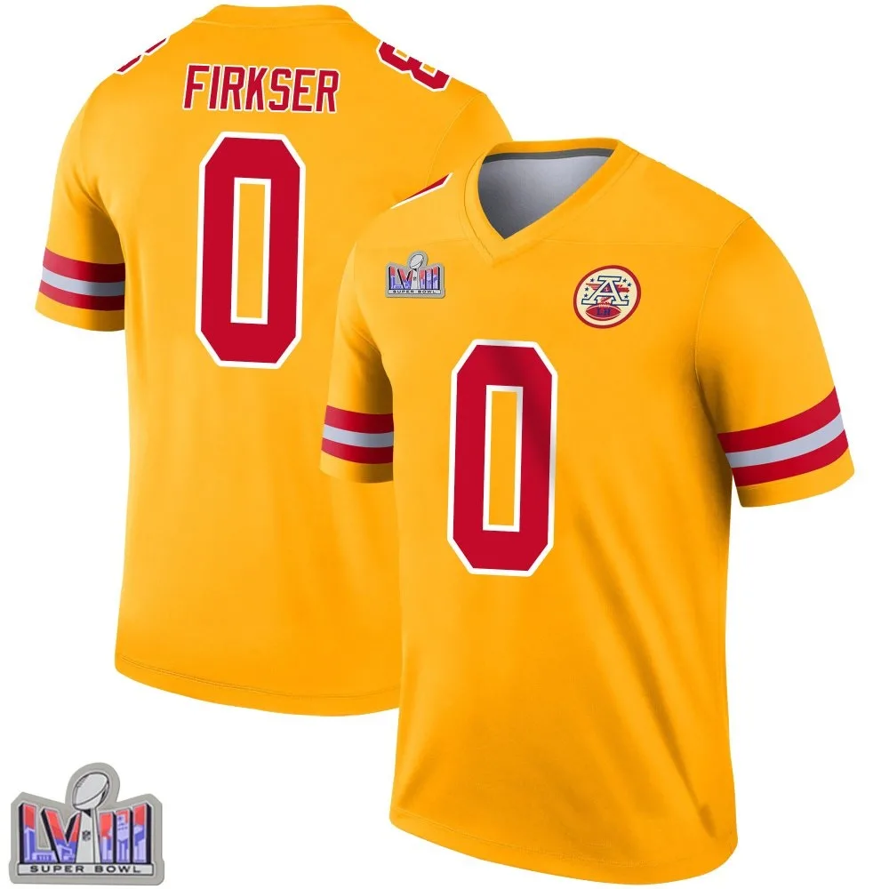 Youth Kansas City Chiefs Anthony Firkser Nike Inverted Super Bowl LVIII Patch Legend Gold Jersey Youth Kansas City Chiefs Anthony Firkser Nike Inverted Super Bowl LVIII Patch Legend Gold Jersey