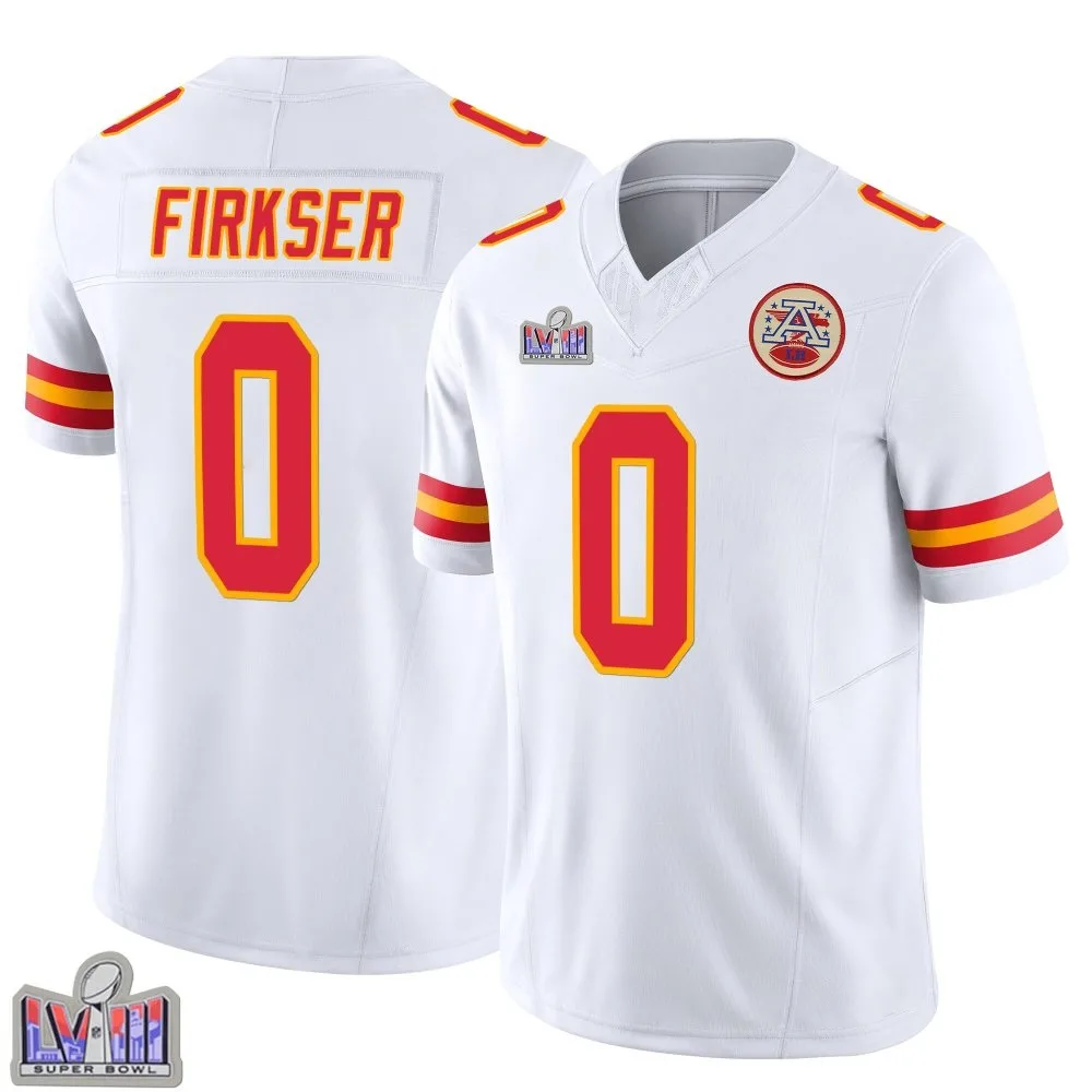 Youth Kansas City Chiefs Anthony Firkser Nike Vapor F.U.S.E. Super Bowl LVIII Patch Limited White Jersey Youth Kansas City Chiefs Anthony Firkser Nike Vapor F.U.S.E. Super Bowl LVIII Patch Limited White Jersey