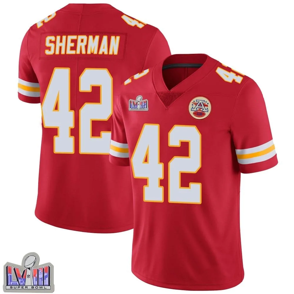 Youth Kansas City Chiefs Anthony Sherman Nike Team Color Vapor Untouchable Super Bowl LVIII Patch Limited Red Jersey Youth Kansas City Chiefs Anthony Sherman Nike Team Color Vapor Untouchable Super Bowl LVIII Patch Limited Red Jersey