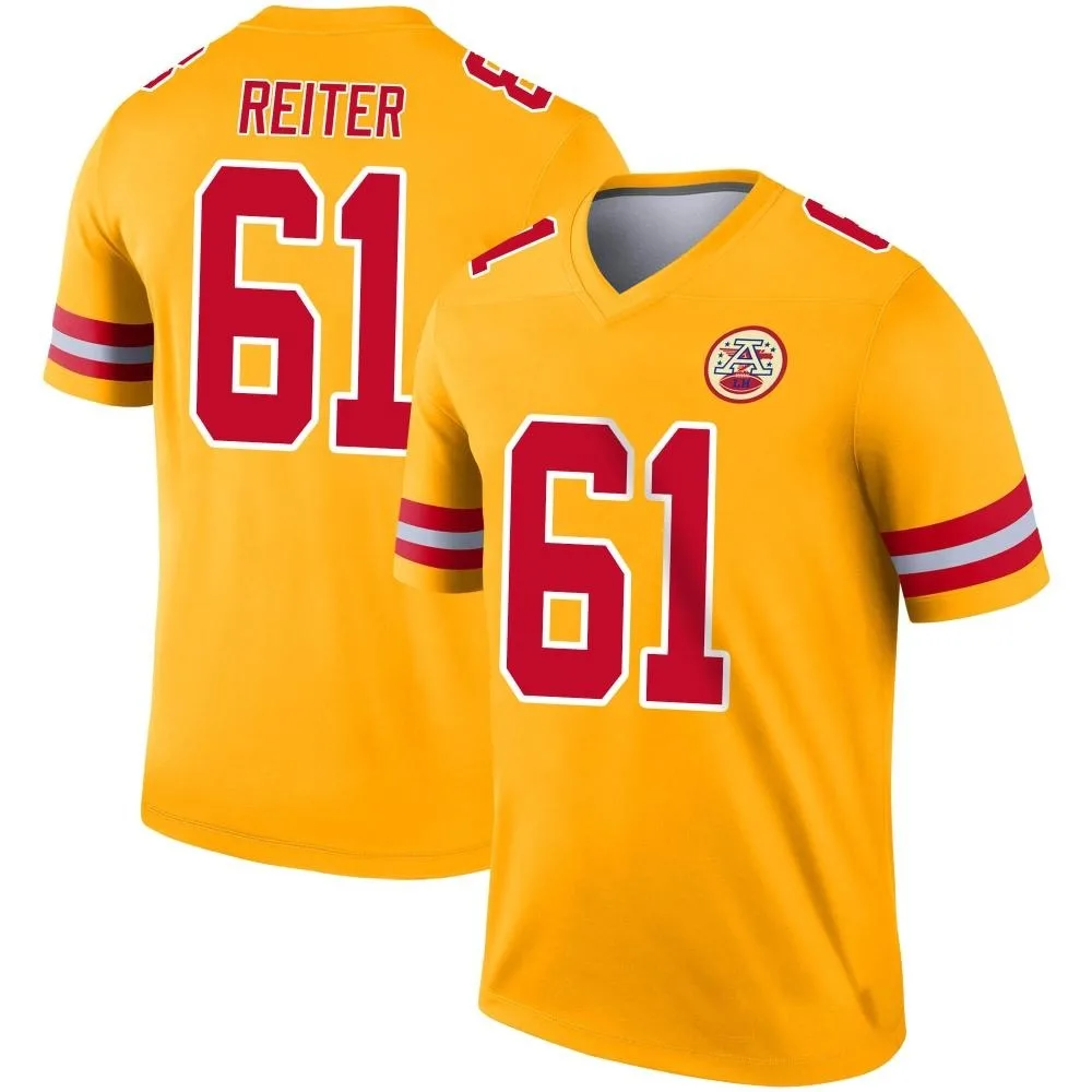 Men's Kansas City Chiefs Austin Reiter Nike Inverted Legend Gold Jersey Men's Kansas City Chiefs Austin Reiter Nike Inverted Legend Gold Jersey