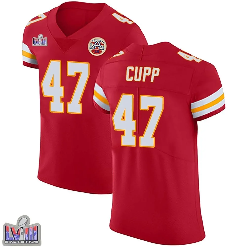 Men's Kansas City Chiefs Baylor Cupp Nike Team Color Vapor Untouchable Super Bowl LVIII Patch Elite Red Jersey Men's Kansas City Chiefs Baylor Cupp Nike Team Color Vapor Untouchable Super Bowl LVIII Patch Elite Red Jersey