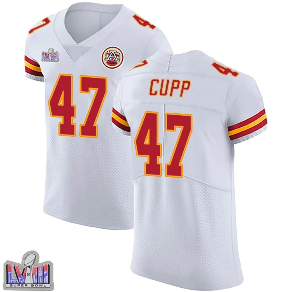 Men's Kansas City Chiefs Baylor Cupp Nike Vapor Untouchable Super Bowl LVIII Patch Elite White Jersey Men's Kansas City Chiefs Baylor Cupp Nike Vapor Untouchable Super Bowl LVIII Patch Elite White Jersey