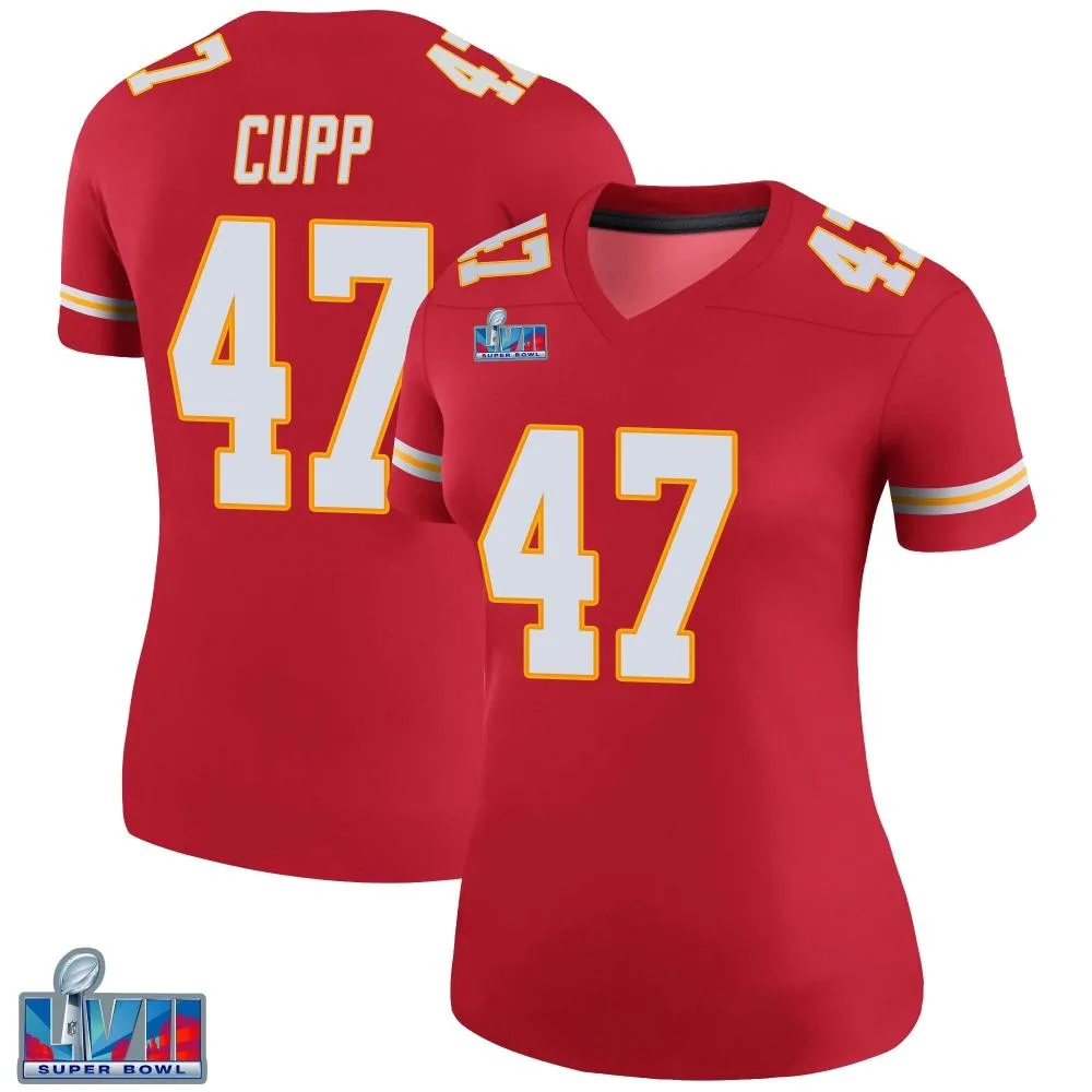 Women's Kansas City Chiefs Baylor Cupp Nike Color Rush Super Bowl LVII Patch Legend Red Jersey