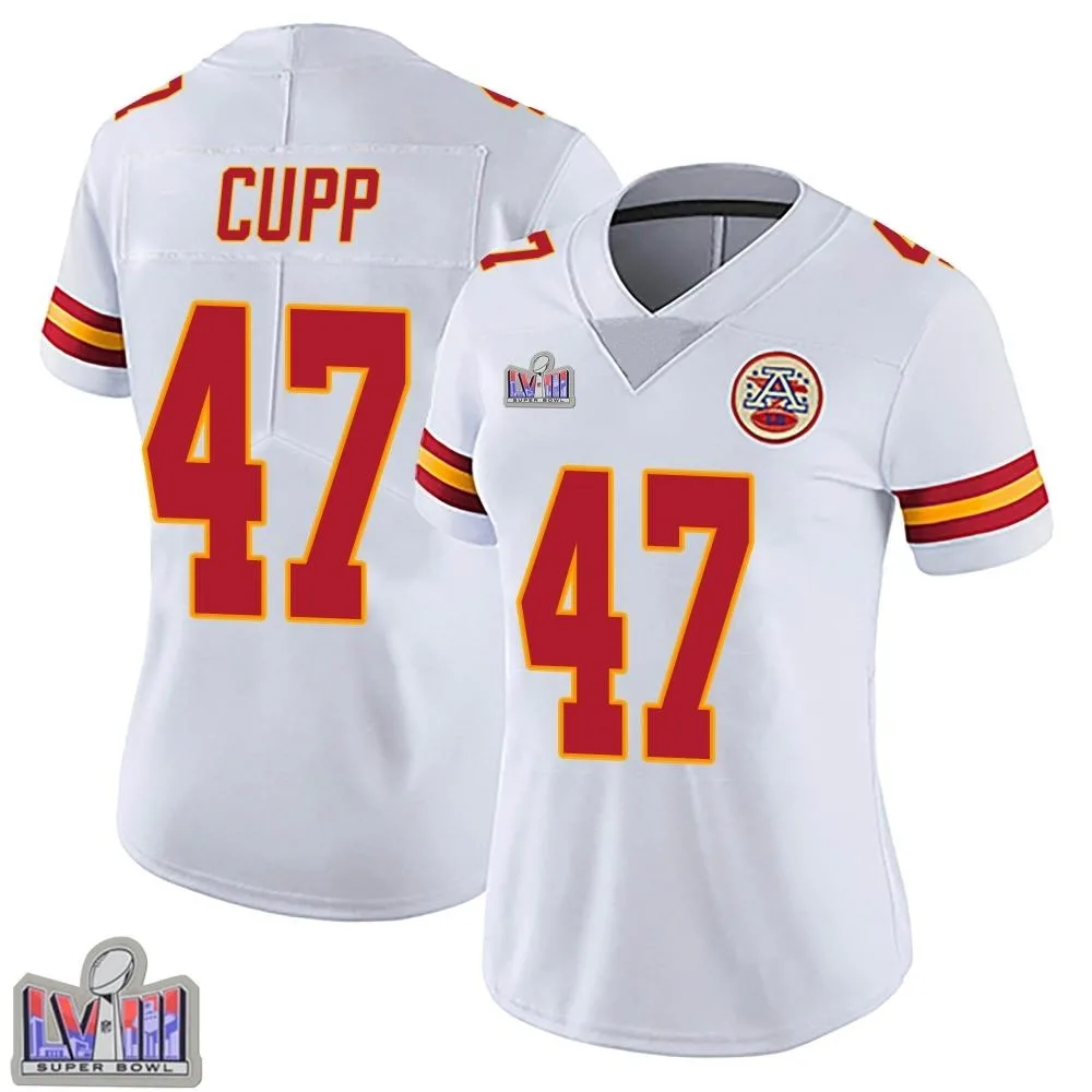 Women's Kansas City Chiefs Baylor Cupp Nike Vapor Untouchable Super Bowl LVIII Patch Limited White Jersey Women's Kansas City Chiefs Baylor Cupp Nike Vapor Untouchable Super Bowl LVIII Patch Limited White Jersey