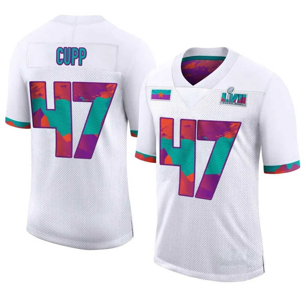 Youth Kansas City Chiefs Baylor Cupp Nike Super Bowl LVII Limited White Jersey Youth Kansas City Chiefs Baylor Cupp Nike Super Bowl LVII Limited White Jersey