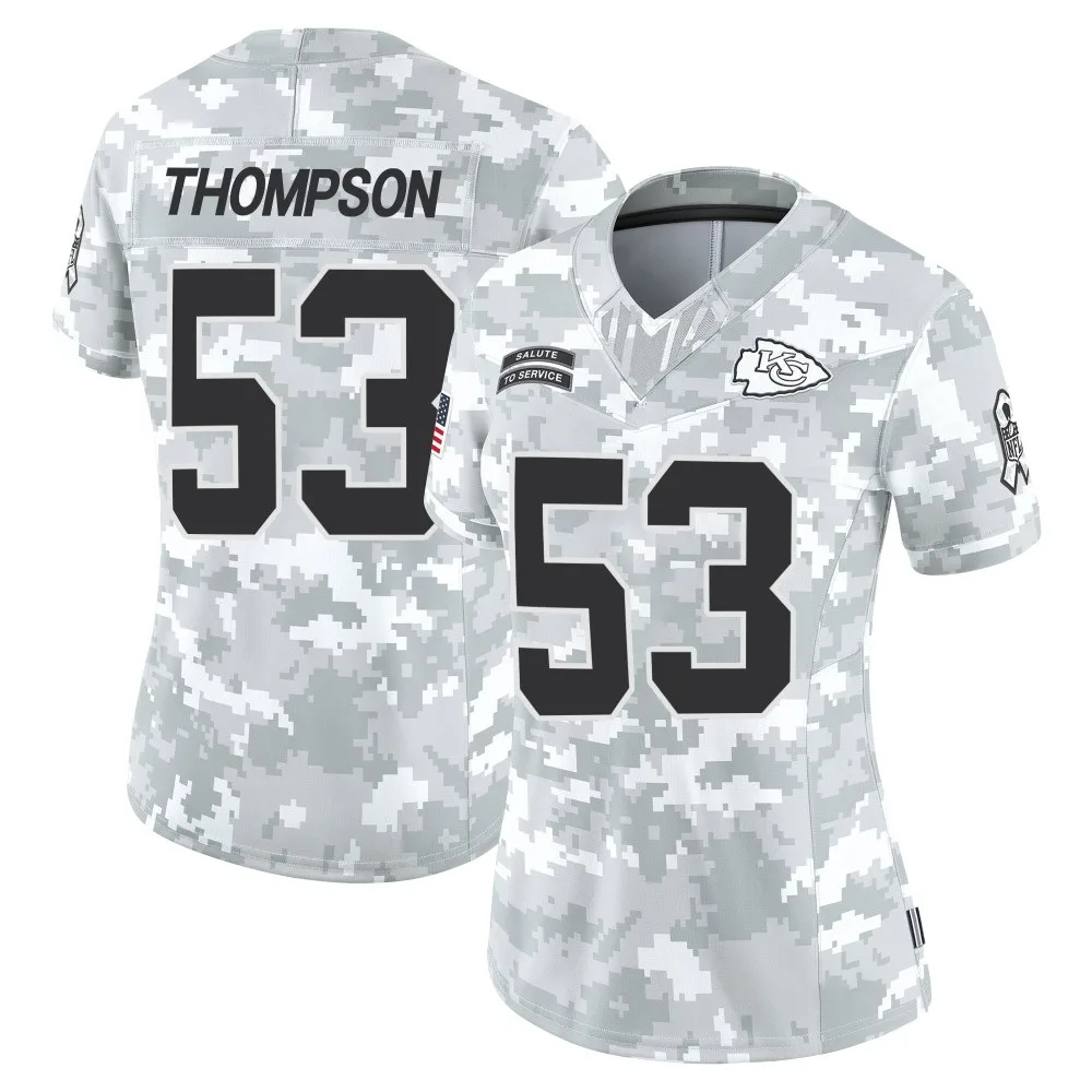 Women's Kansas City Chiefs Bj Thompson Nike 2024 Salute to Service Limited Arctic Camo Jersey Women's Kansas City Chiefs Bj Thompson Nike 2024 Salute to Service Limited Arctic Camo Jersey