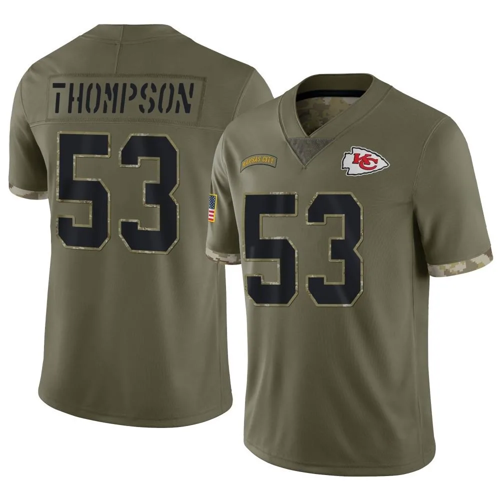 Youth Kansas City Chiefs Bj Thompson Nike 2022 Salute To Service Limited Olive Jersey Youth Kansas City Chiefs Bj Thompson Nike 2022 Salute To Service Limited Olive Jersey