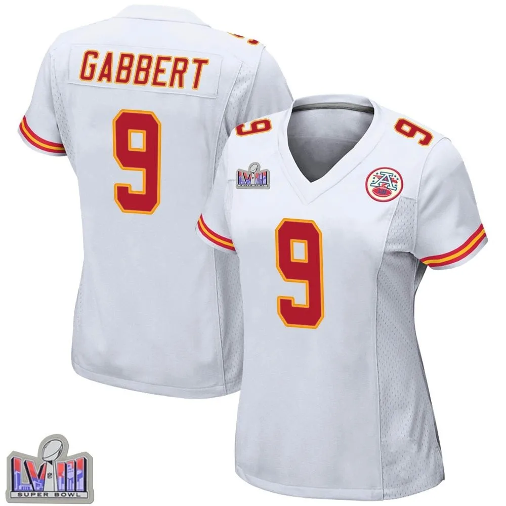 Women's Kansas City Chiefs Blaine Gabbert Nike Super Bowl LVIII Patch Game White Jersey Women's Kansas City Chiefs Blaine Gabbert Nike Super Bowl LVIII Patch Game White Jersey