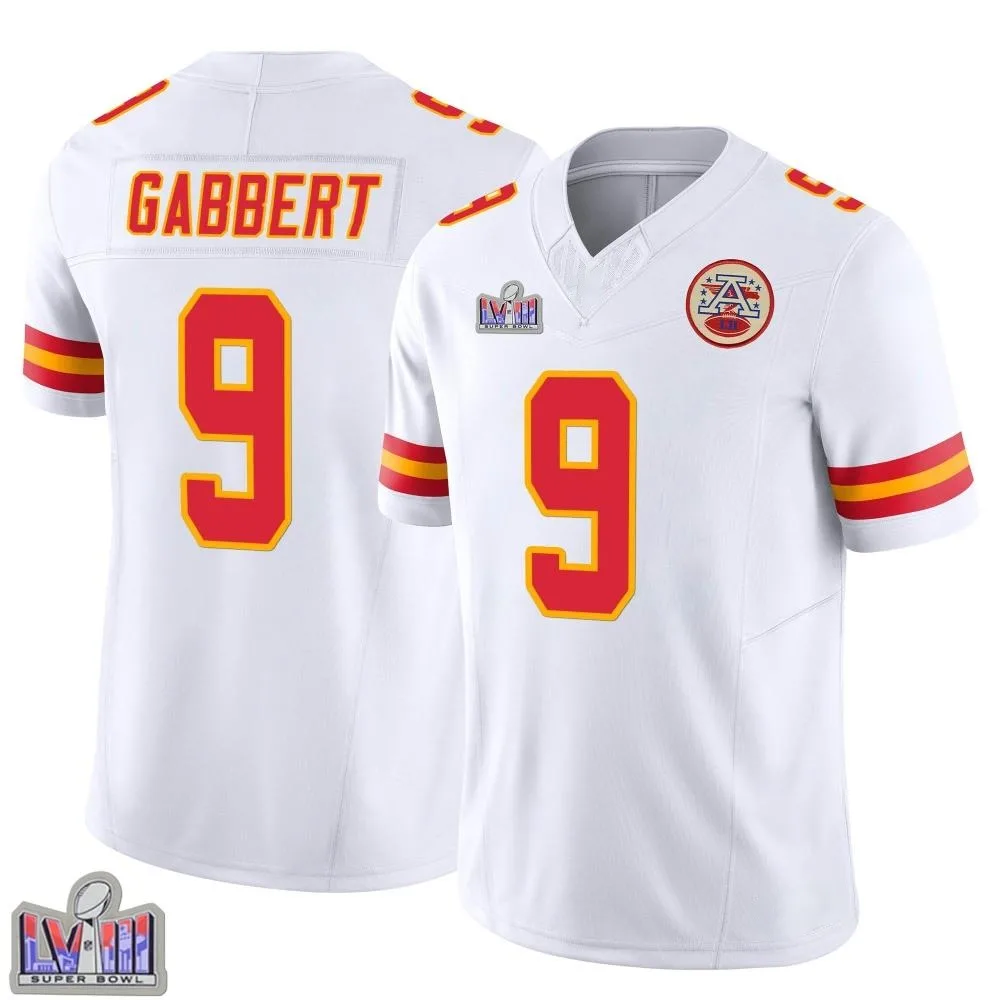 Youth Kansas City Chiefs Blaine Gabbert Nike Vapor F.U.S.E. Super Bowl LVIII Patch Limited White Jersey Youth Kansas City Chiefs Blaine Gabbert Nike Vapor F.U.S.E. Super Bowl LVIII Patch Limited White Jersey