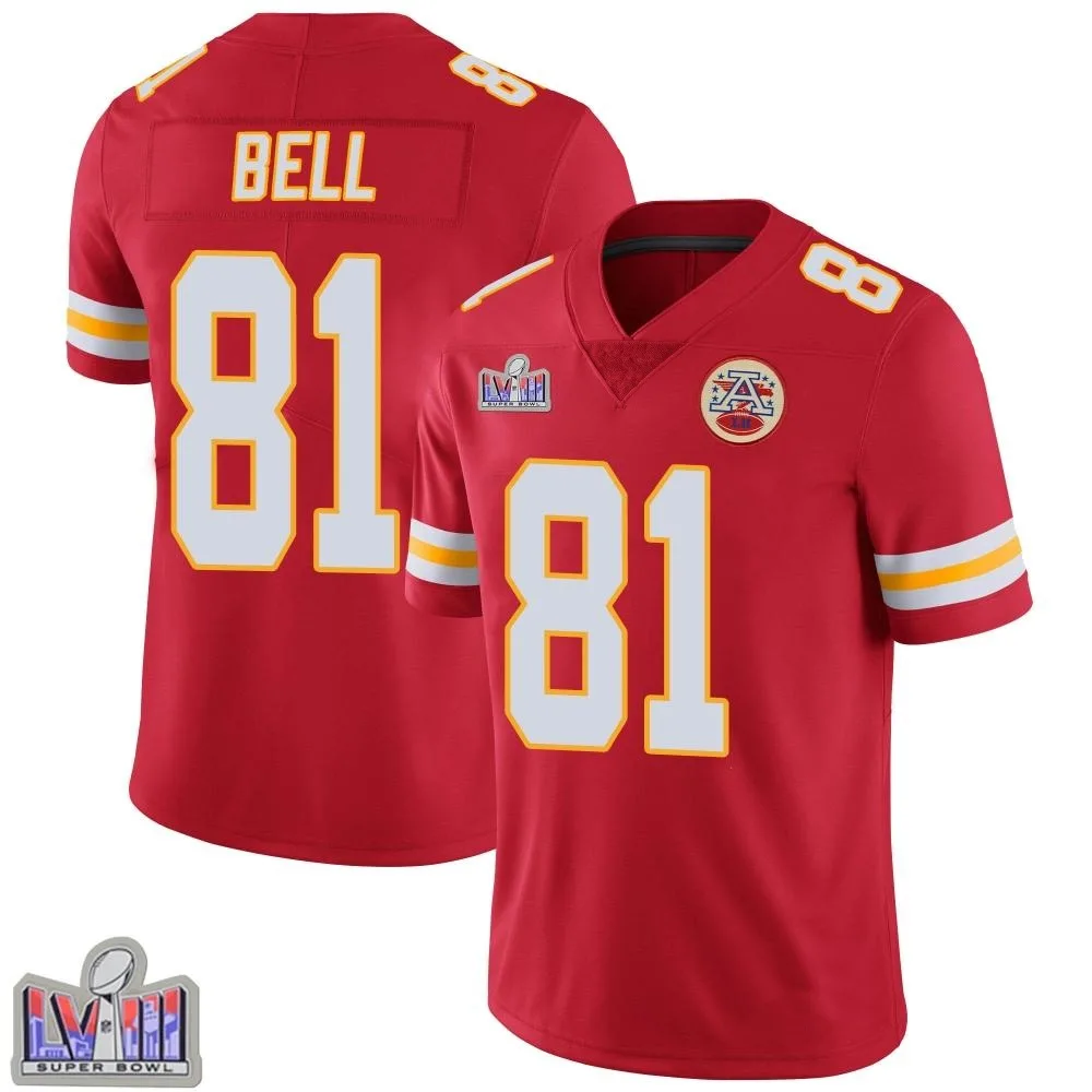 Men's Kansas City Chiefs Blake Bell Nike Team Color Vapor Untouchable Super Bowl LVIII Patch Limited Red Jersey Men's Kansas City Chiefs Blake Bell Nike Team Color Vapor Untouchable Super Bowl LVIII Patch Limited Red Jersey