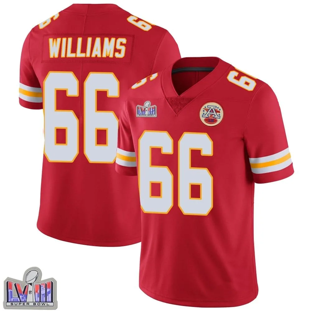 Men's Kansas City Chiefs Brandon Williams Nike Team Color Vapor Untouchable Super Bowl LVIII Patch Limited Red Jersey
