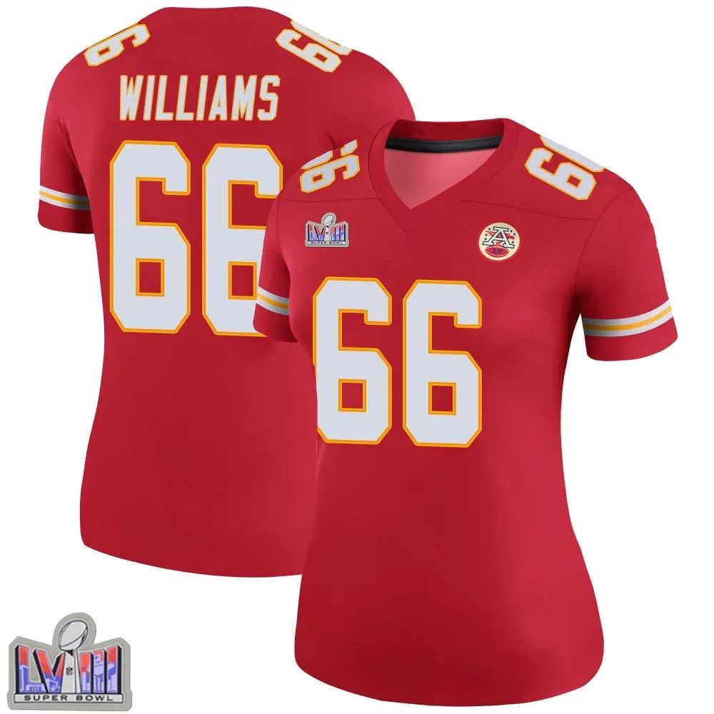 Women's Kansas City Chiefs Brandon Williams Nike Color Rush Super Bowl LVIII Patch Legend Red Jersey