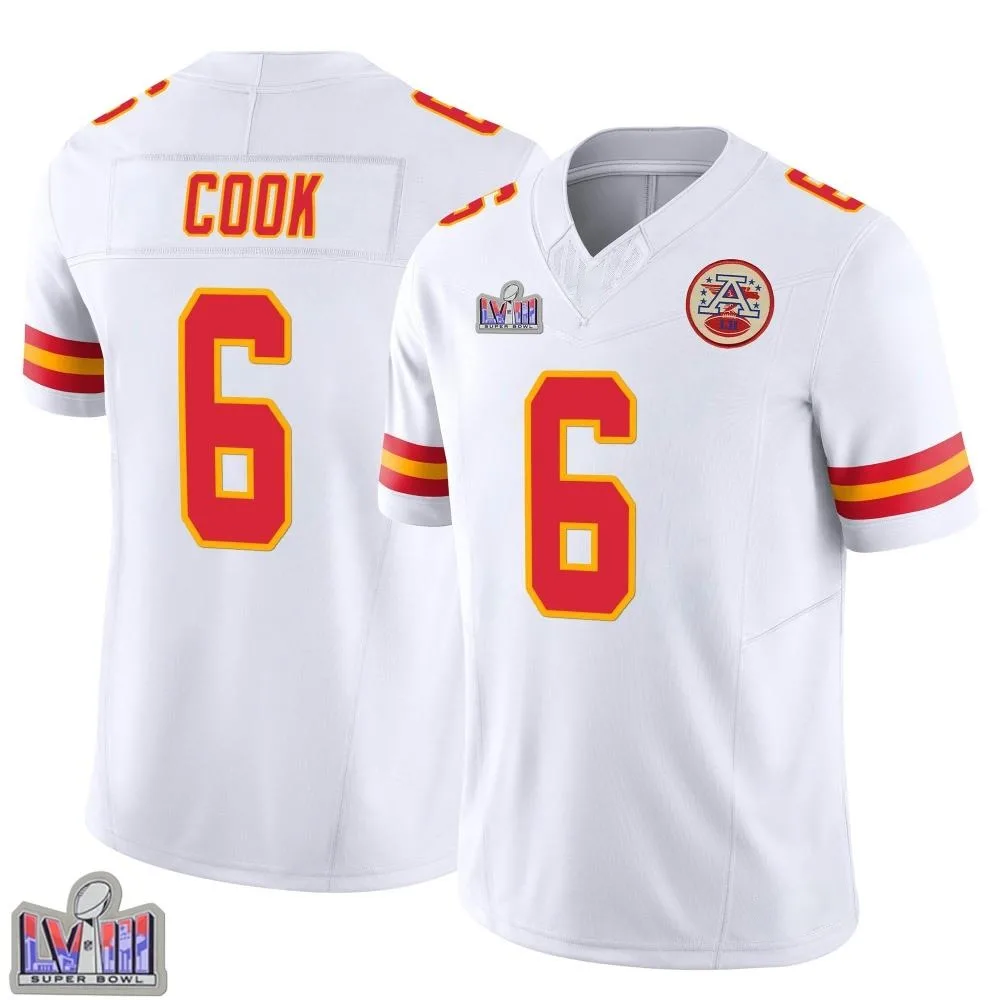 Men's Kansas City Chiefs Bryan Cook Nike Vapor F.U.S.E. Super Bowl LVIII Patch Limited White Jersey Men's Kansas City Chiefs Bryan Cook Nike Vapor F.U.S.E. Super Bowl LVIII Patch Limited White Jersey
