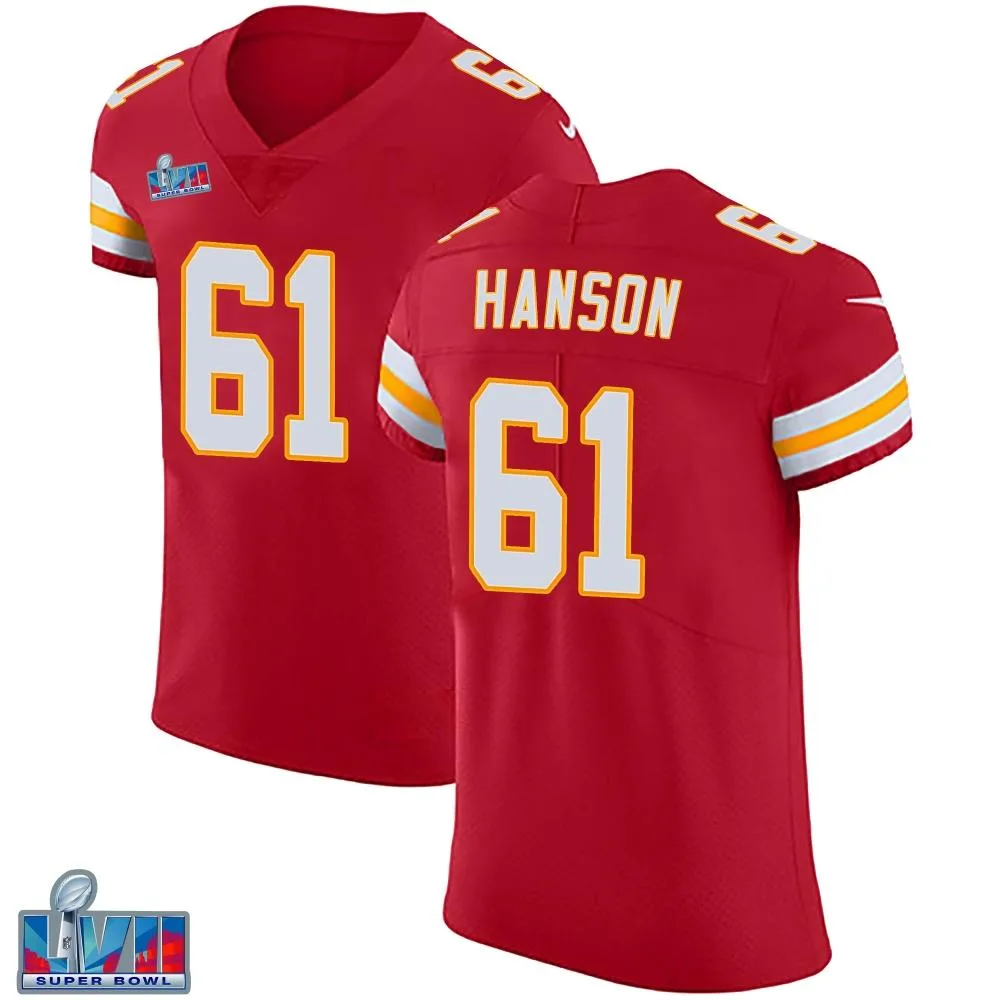 Men's Kansas City Chiefs C.j. Hanson Nike Team Color Vapor Untouchable Super Bowl LVII Patch Elite Red Jersey Men's Kansas City Chiefs C.j. Hanson Nike Team Color Vapor Untouchable Super Bowl LVII Patch Elite Red Jersey