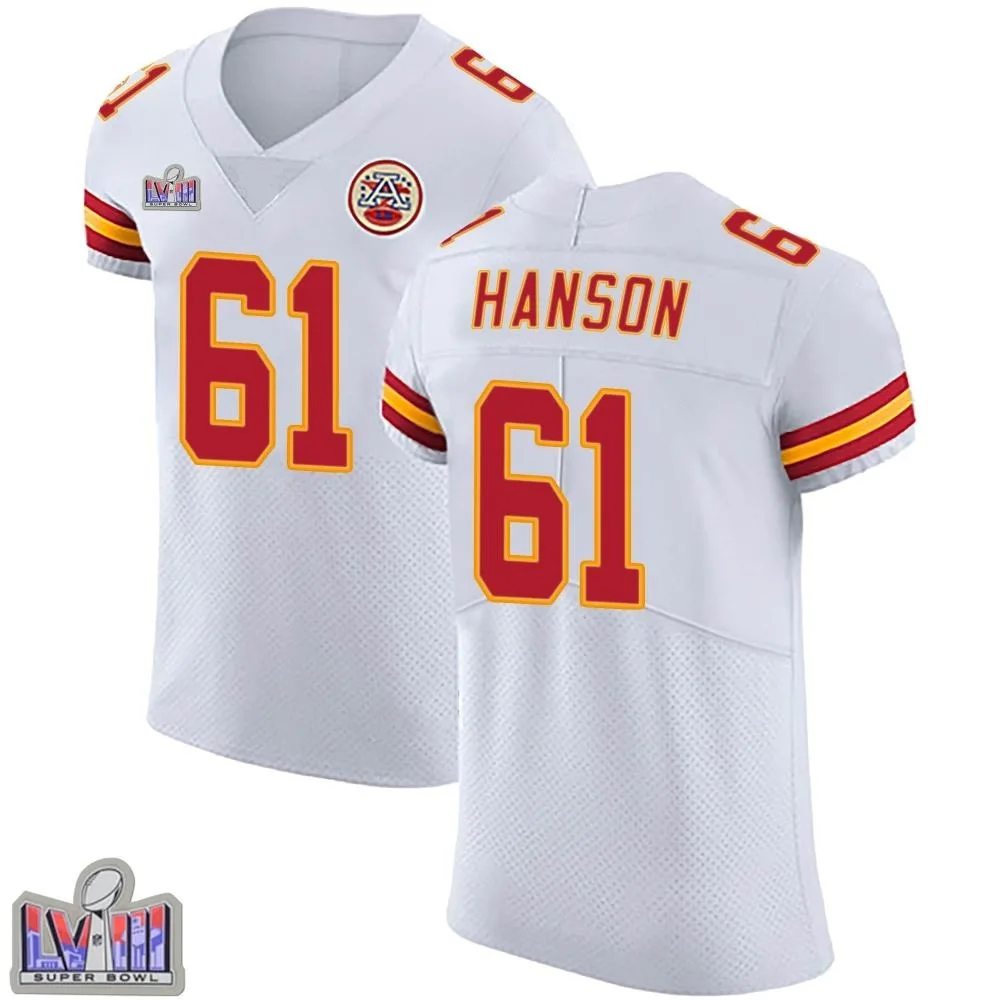 Men's Kansas City Chiefs C.j. Hanson Nike Vapor Untouchable Super Bowl LVIII Patch Elite White Jersey Men's Kansas City Chiefs C.j. Hanson Nike Vapor Untouchable Super Bowl LVIII Patch Elite White Jersey