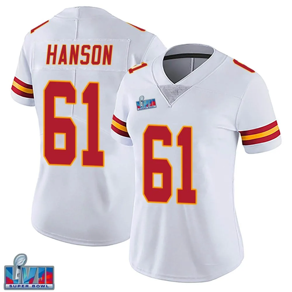 Women's Kansas City Chiefs C.j. Hanson Nike Vapor Untouchable Super Bowl LVII Patch Limited White Jersey Women's Kansas City Chiefs C.j. Hanson Nike Vapor Untouchable Super Bowl LVII Patch Limited White Jersey
