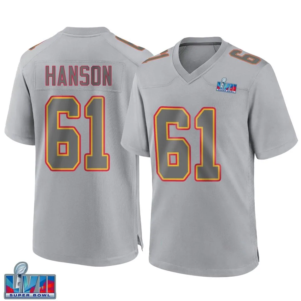 Youth Kansas City Chiefs C.j. Hanson Nike Atmosphere Fashion Super Bowl LVII Patch Game Gray Jersey Youth Kansas City Chiefs C.j. Hanson Nike Atmosphere Fashion Super Bowl LVII Patch Game Gray Jersey