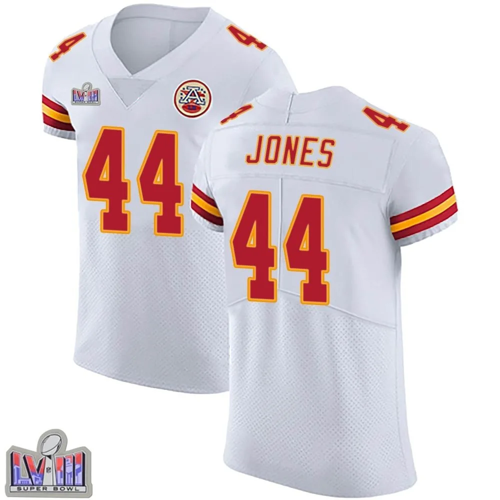 Men's Kansas City Chiefs Cam Jones Nike Vapor Untouchable Super Bowl LVIII Patch Elite White Jersey Men's Kansas City Chiefs Cam Jones Nike Vapor Untouchable Super Bowl LVIII Patch Elite White Jersey