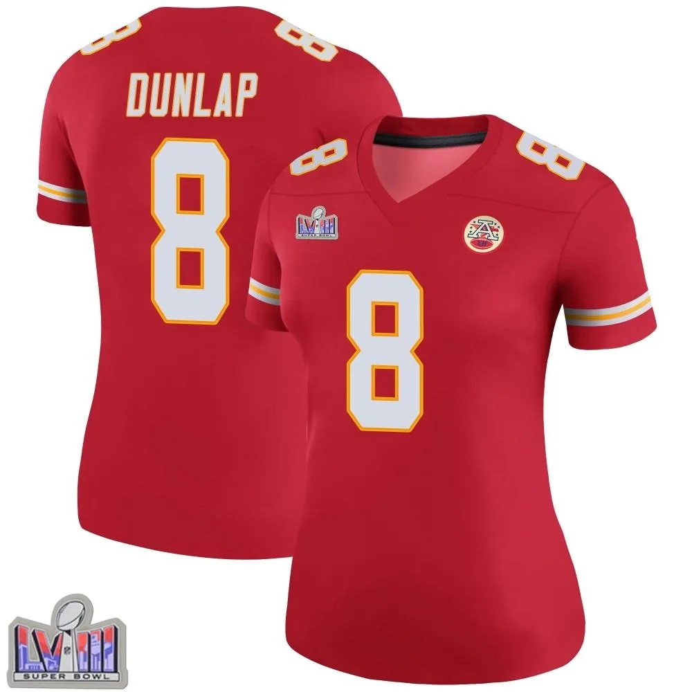Women's Kansas City Chiefs Carlos Dunlap Nike Color Rush Super Bowl LVIII Patch Legend Red Jersey Women's Kansas City Chiefs Carlos Dunlap Nike Color Rush Super Bowl LVIII Patch Legend Red Jersey