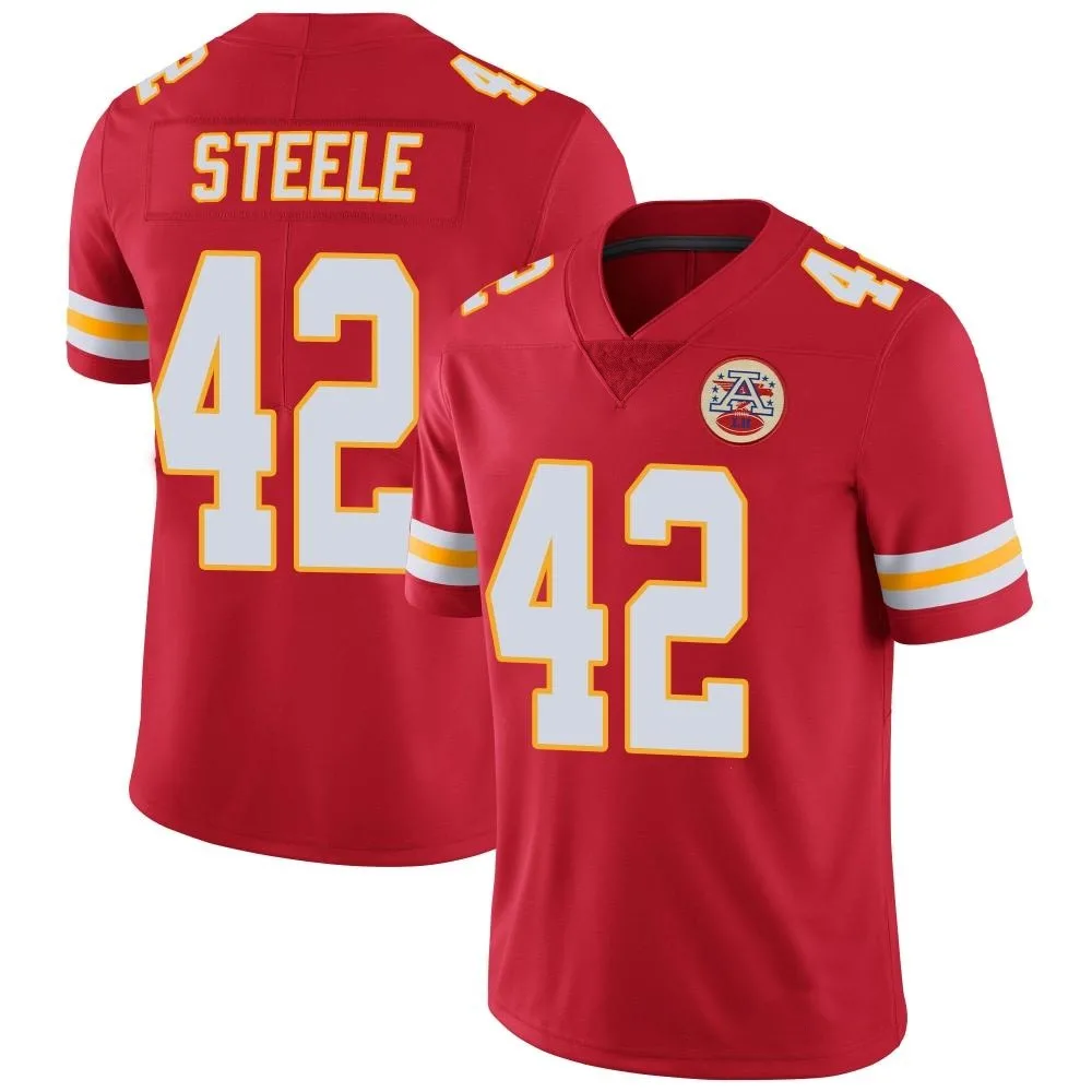 Men's Kansas City Chiefs Carson Steele Nike Team Color Vapor Untouchable Limited Red Jersey Men's Kansas City Chiefs Carson Steele Nike Team Color Vapor Untouchable Limited Red Jersey