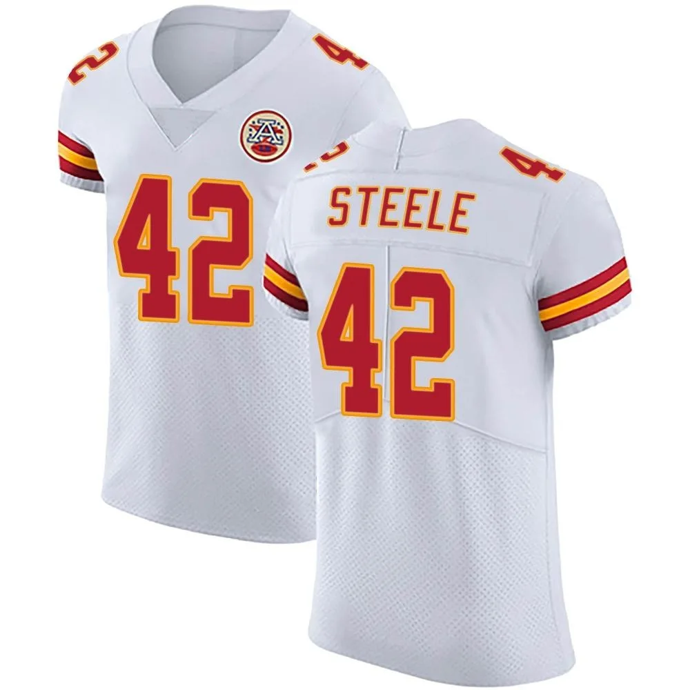 Men's Kansas City Chiefs Carson Steele Nike Vapor Untouchable Elite White Jersey Men's Kansas City Chiefs Carson Steele Nike Vapor Untouchable Elite White Jersey