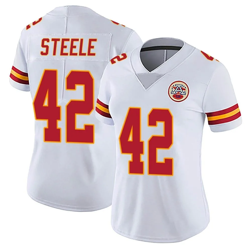 Women's Kansas City Chiefs Carson Steele Nike Vapor Untouchable Limited White Jersey Women's Kansas City Chiefs Carson Steele Nike Vapor Untouchable Limited White Jersey