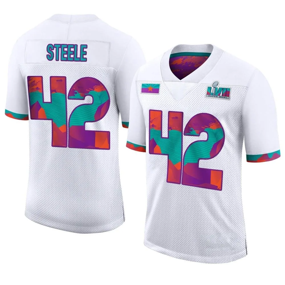 Youth Kansas City Chiefs Carson Steele Nike Super Bowl LVII Limited White Jersey Youth Kansas City Chiefs Carson Steele Nike Super Bowl LVII Limited White Jersey