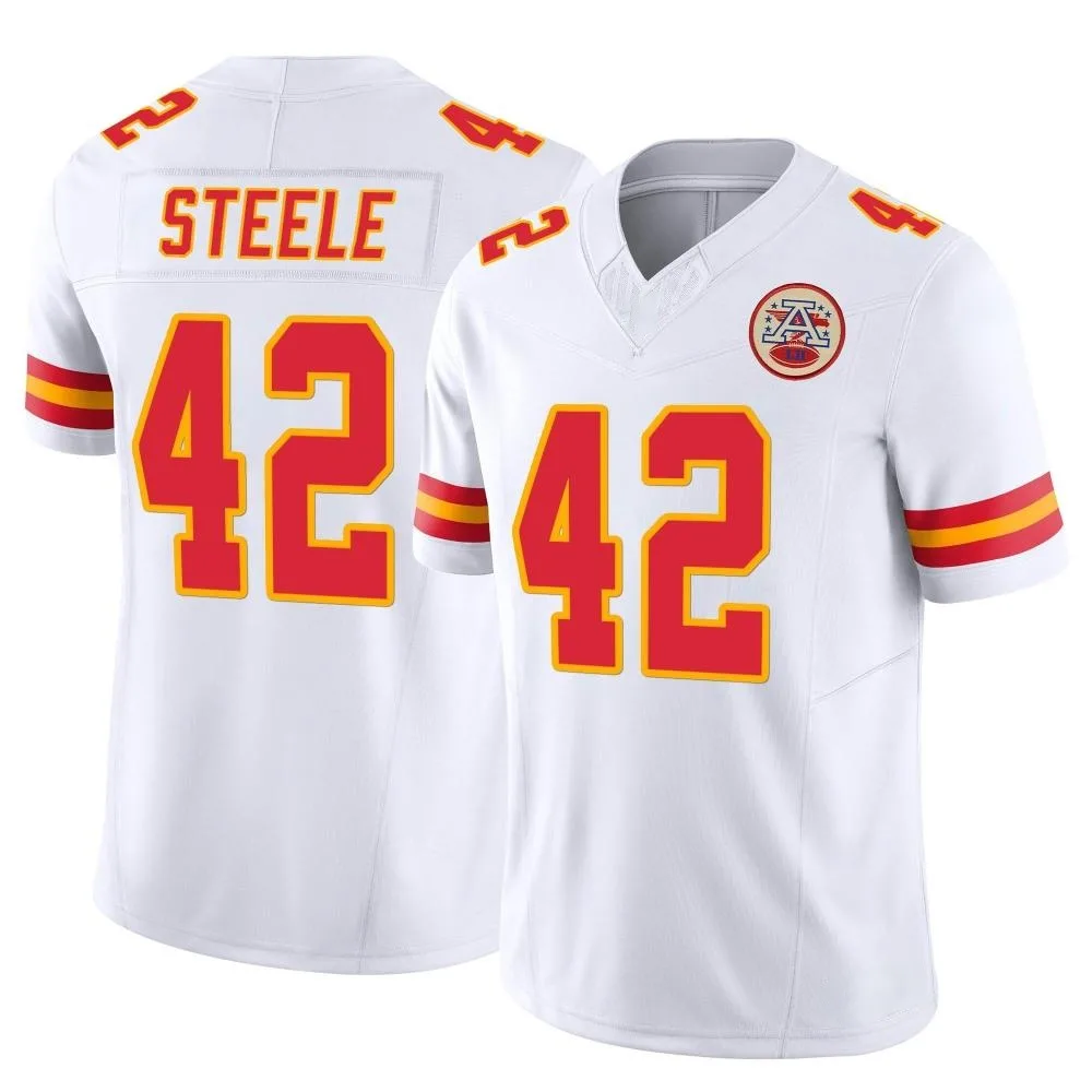 Youth Kansas City Chiefs Carson Steele Nike Vapor F.U.S.E. Limited White Jersey Youth Kansas City Chiefs Carson Steele Nike Vapor F.U.S.E. Limited White Jersey