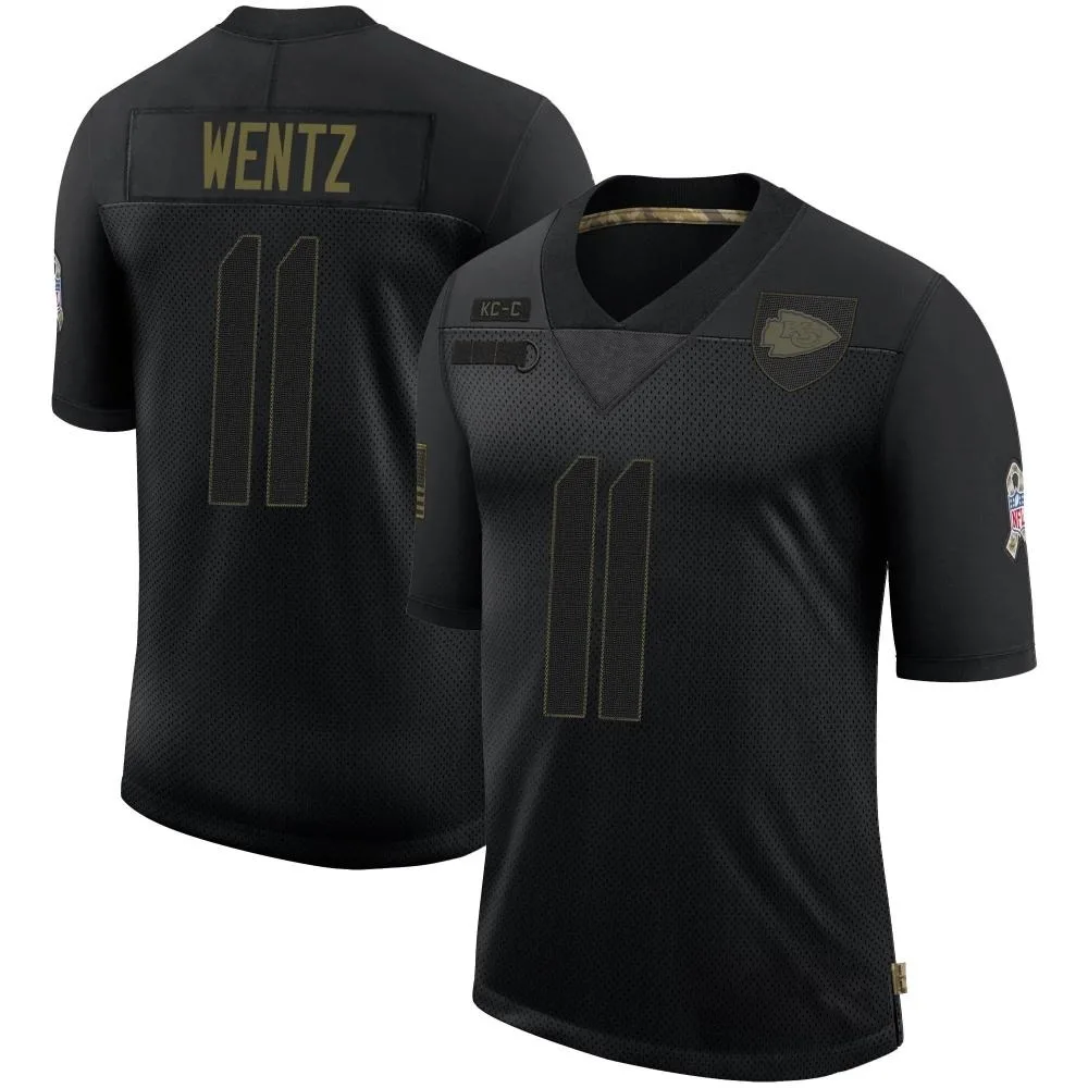 Men's Kansas City Chiefs Carson Wentz Nike 2020 Salute To Service Limited Black Jersey Men's Kansas City Chiefs Carson Wentz Nike 2020 Salute To Service Limited Black Jersey