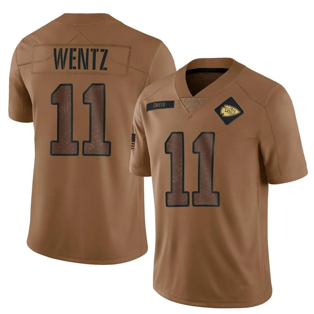Men's Kansas City Chiefs Carson Wentz Nike 2023 Salute To Service Limited Brown Jersey Men's Kansas City Chiefs Carson Wentz Nike 2023 Salute To Service Limited Brown Jersey