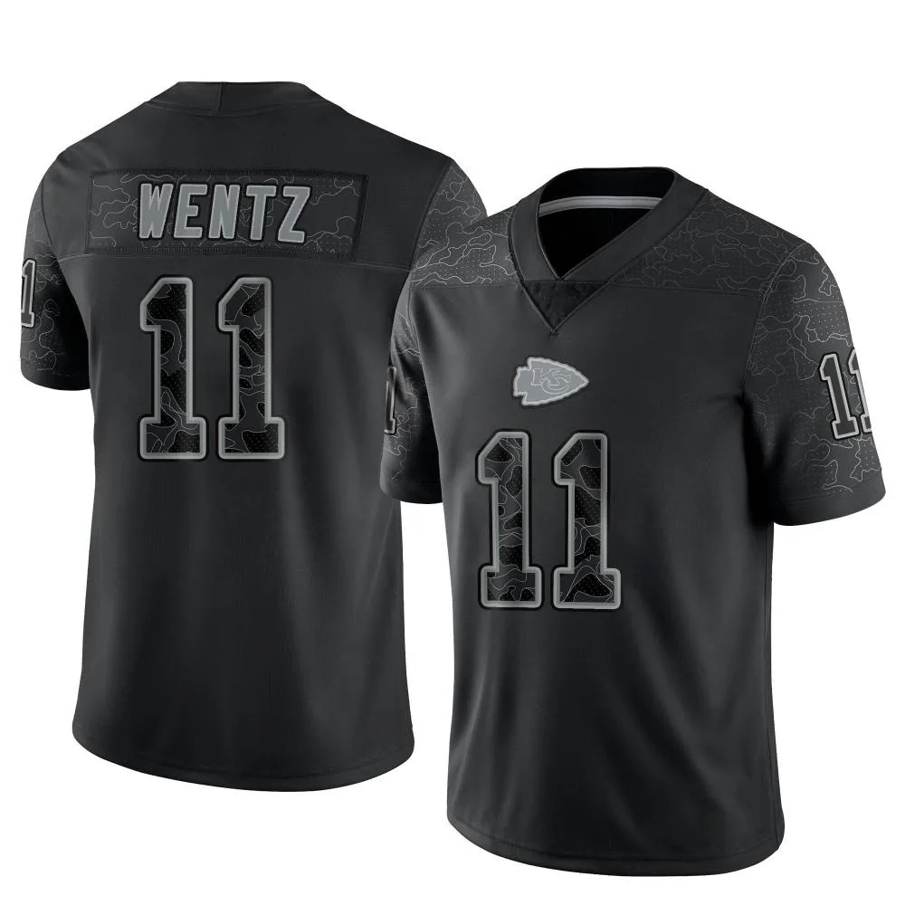 Men's Kansas City Chiefs Carson Wentz Nike Reflective Limited Black Jersey Men's Kansas City Chiefs Carson Wentz Nike Reflective Limited Black Jersey