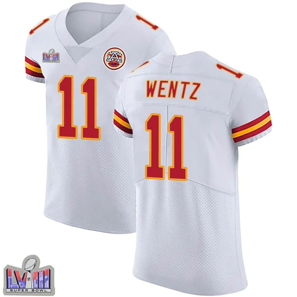 Men's Kansas City Chiefs Carson Wentz Nike Vapor Untouchable Super Bowl LVIII Patch Elite White Jersey Men's Kansas City Chiefs Carson Wentz Nike Vapor Untouchable Super Bowl LVIII Patch Elite White Jersey