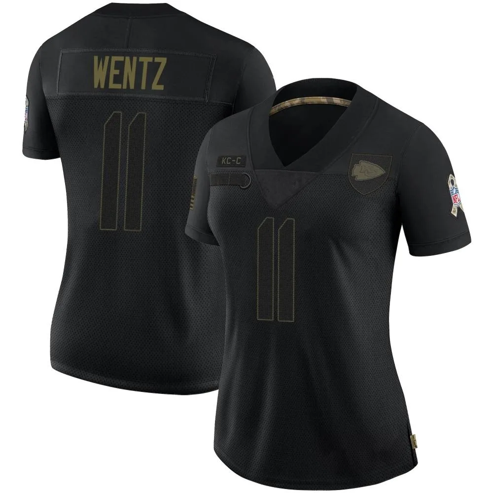 Women's Kansas City Chiefs Carson Wentz Nike 2020 Salute To Service Limited Black Jersey Women's Kansas City Chiefs Carson Wentz Nike 2020 Salute To Service Limited Black Jersey