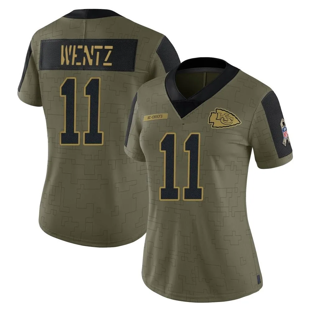 Women's Kansas City Chiefs Carson Wentz Nike 2021 Salute To Service Limited Olive Jersey Women's Kansas City Chiefs Carson Wentz Nike 2021 Salute To Service Limited Olive Jersey
