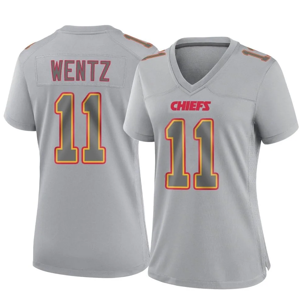Women's Kansas City Chiefs Carson Wentz Nike Atmosphere Fashion Game Gray Jersey Women's Kansas City Chiefs Carson Wentz Nike Atmosphere Fashion Game Gray Jersey