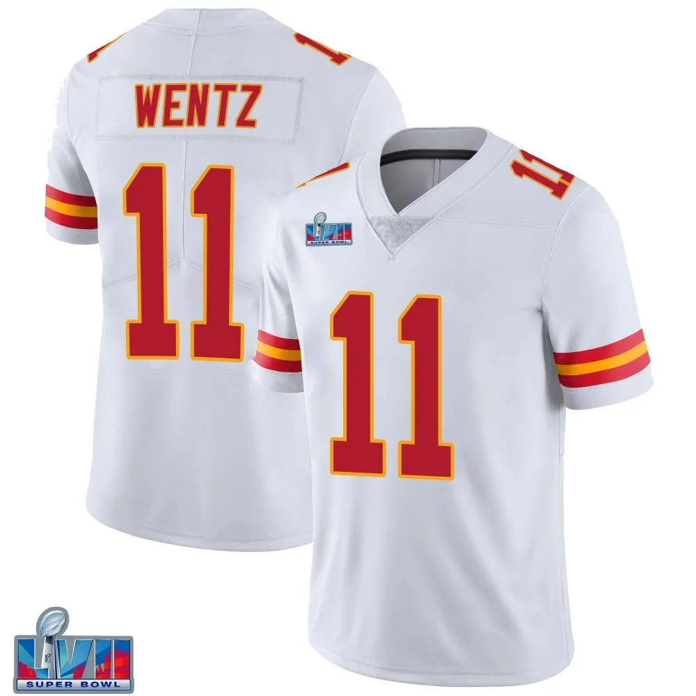 Youth Kansas City Chiefs Carson Wentz Nike Vapor Untouchable Super Bowl LVII Patch Limited White Jersey Youth Kansas City Chiefs Carson Wentz Nike Vapor Untouchable Super Bowl LVII Patch Limited White Jersey