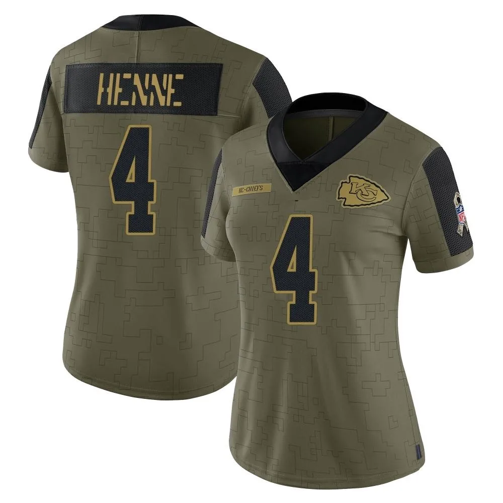 Women's Kansas City Chiefs Chad Henne Nike 2021 Salute To Service Limited Olive Jersey Women's Kansas City Chiefs Chad Henne Nike 2021 Salute To Service Limited Olive Jersey