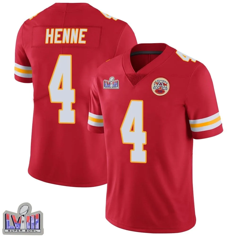 Youth Kansas City Chiefs Chad Henne Nike Team Color Vapor Untouchable Super Bowl LVIII Patch Limited Red Jersey Youth Kansas City Chiefs Chad Henne Nike Team Color Vapor Untouchable Super Bowl LVIII Patch Limited Red Jersey