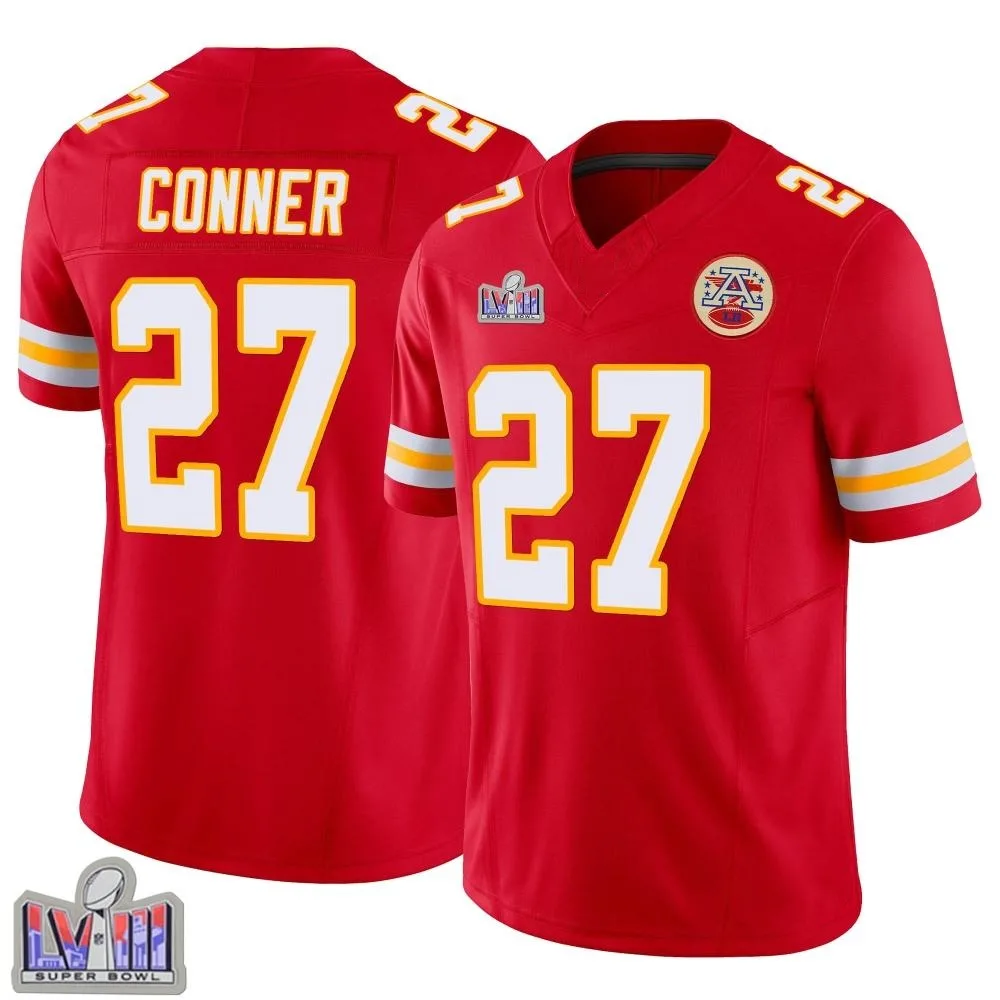 Men's Kansas City Chiefs Chamarri Conner Nike Vapor F.U.S.E. Super Bowl LVIII Patch Limited Red Jersey Men's Kansas City Chiefs Chamarri Conner Nike Vapor F.U.S.E. Super Bowl LVIII Patch Limited Red Jersey
