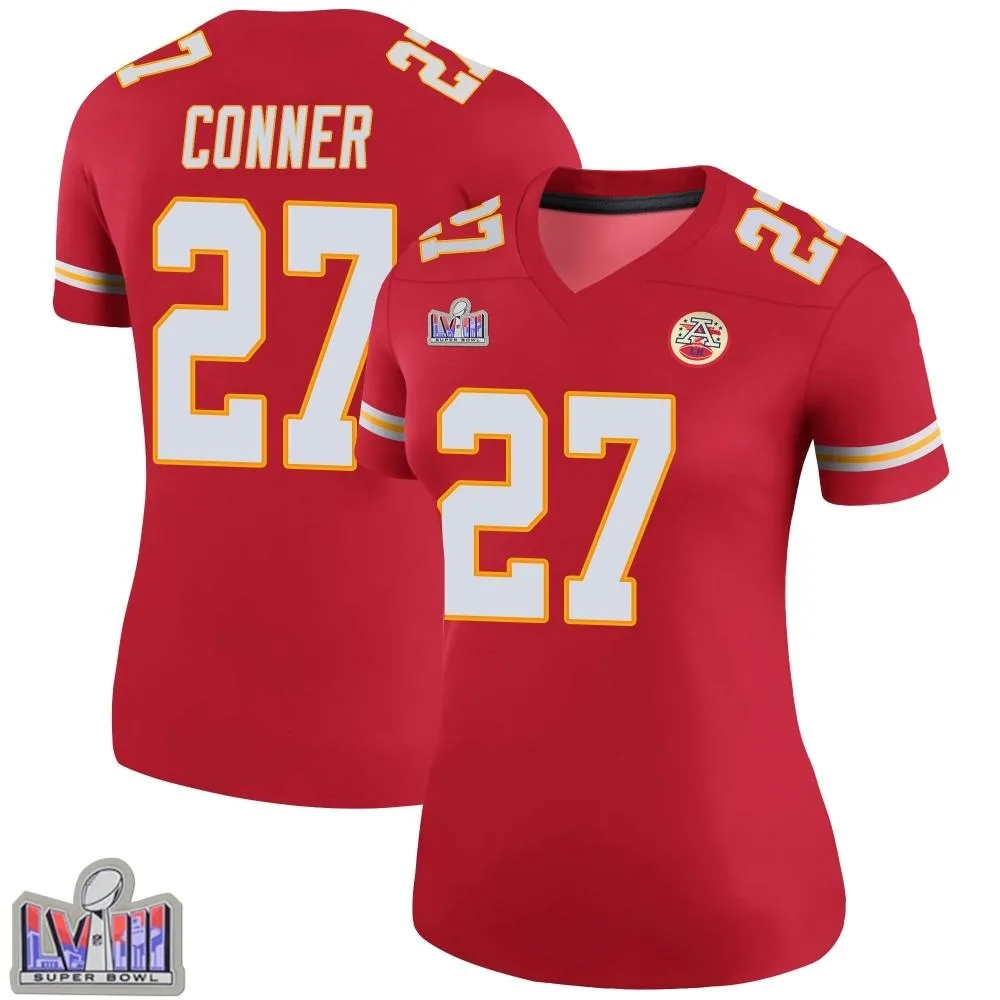 Women's Kansas City Chiefs Chamarri Conner Nike Color Rush Super Bowl LVIII Patch Legend Red Jersey Women's Kansas City Chiefs Chamarri Conner Nike Color Rush Super Bowl LVIII Patch Legend Red Jersey