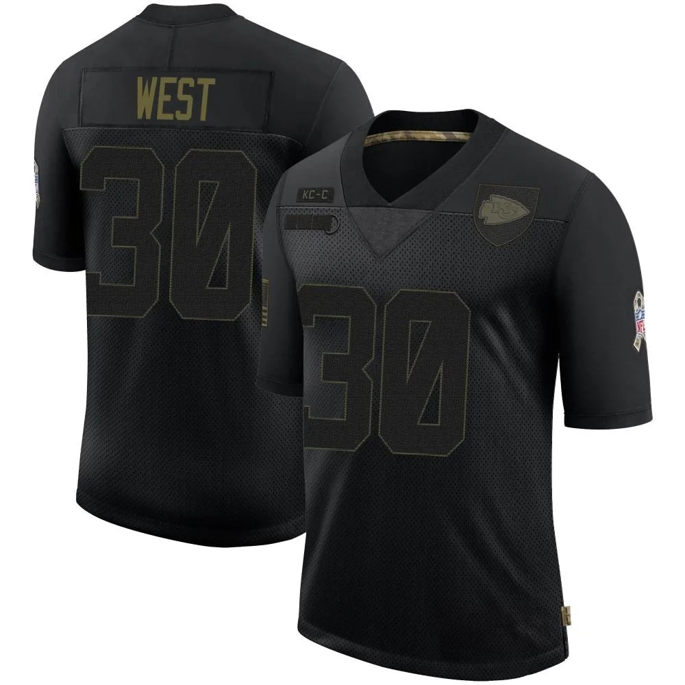 Men's Kansas City Chiefs Charcandrick West Nike 2020 Salute To Service Limited Black Jersey Men's Kansas City Chiefs Charcandrick West Nike 2020 Salute To Service Limited Black Jersey