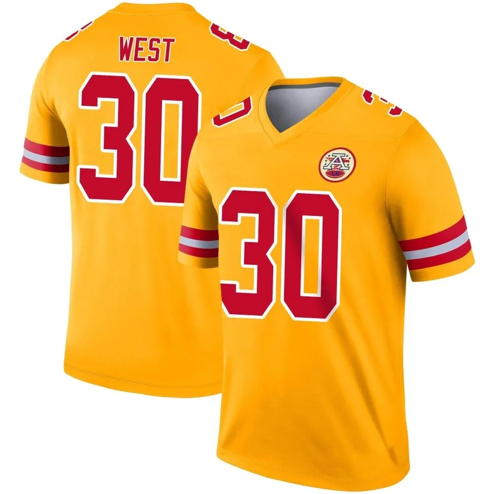Men's Kansas City Chiefs Charcandrick West Nike Inverted Legend Gold Jersey Men's Kansas City Chiefs Charcandrick West Nike Inverted Legend Gold Jersey