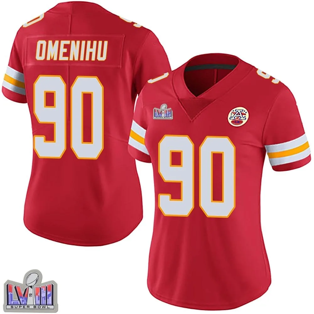 Women's Kansas City Chiefs Charles Omenihu Nike Team Color Vapor Untouchable Super Bowl LVIII Patch Limited Red Jersey Women's Kansas City Chiefs Charles Omenihu Nike Team Color Vapor Untouchable Super Bowl LVIII Patch Limited Red Jersey