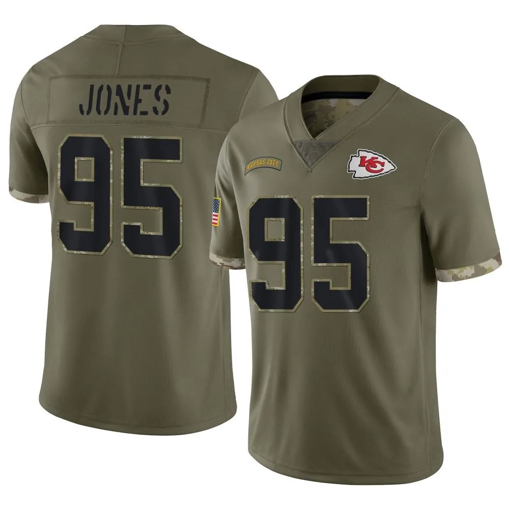 Men's Kansas City Chiefs Chris Jones Nike 2022 Salute To Service Limited Olive Jersey Men's Kansas City Chiefs Chris Jones Nike 2022 Salute To Service Limited Olive Jersey